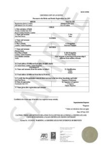 UK-Birth-Certificate Certified Translation